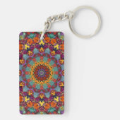 Porte-clés Conception Mandala Géométrique Violet Bleu-64351 (Dos)