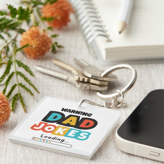 Porte-clés Conception Mignonne Blagues de Papa Chargement pou (Devant Droit)