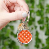 Porte-clés Conception moderne de cercles superposés en orange (main)