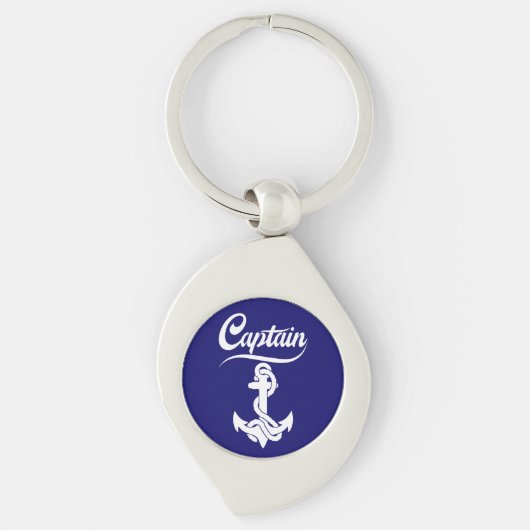 Porte-clés Conception nautique d'ancre de voilier capitaine (Devant)