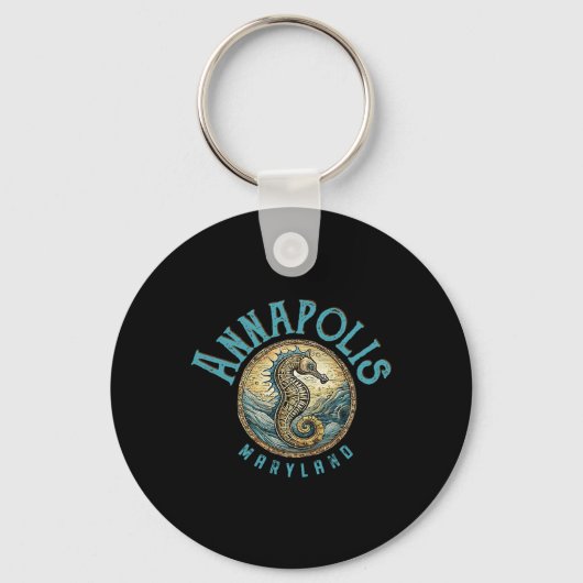 Porte-clés Conception nautique d'Annapolis Maryland hippocamp (Recto)