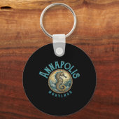 Porte-clés Conception nautique d'Annapolis Maryland hippocamp (Recto)