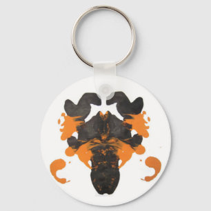 Porte-clés Conception orange plate de tache d'encre