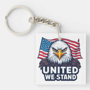 Porte-clés Conception patriotique USA Unis Nous Tenons