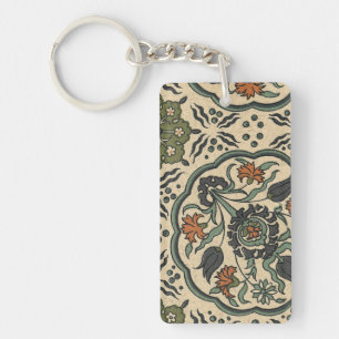 Porte-clés Conception persane florale décorative de tuile
