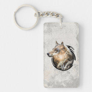 Porte-clés Conception personnalisée de loup de forêt