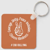 Porte-clés Conception personnalisée : Jour de l'unité Orange (Dos)