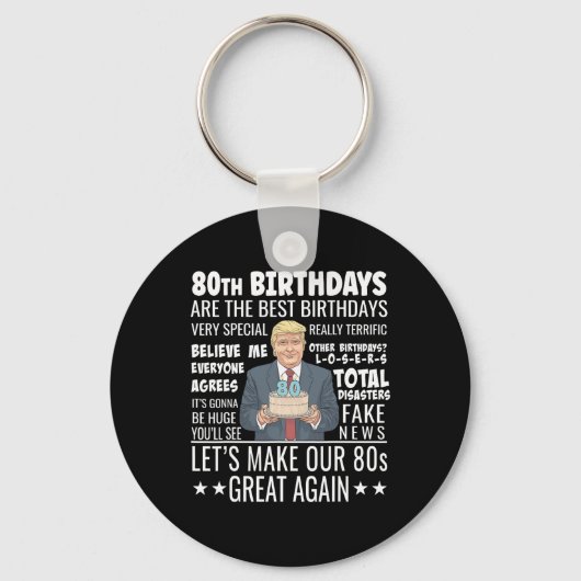 Porte-clés Conception pour 80e anniversaire - Citation drôle (Recto)