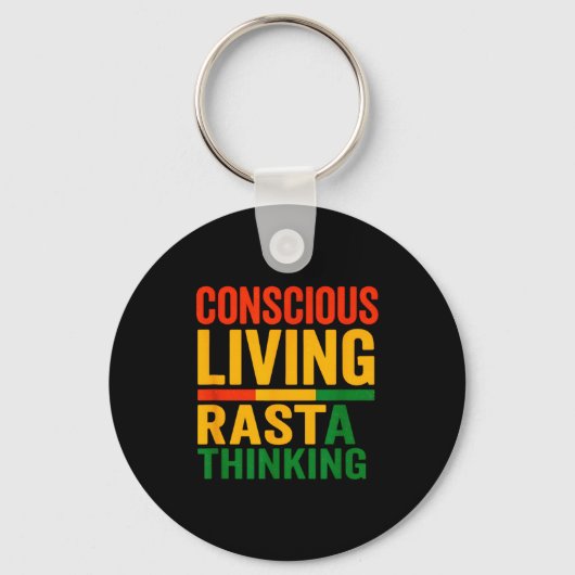 Porte-clés Conception Rasta, Vie Consciente, Citation Motivat (Recto)