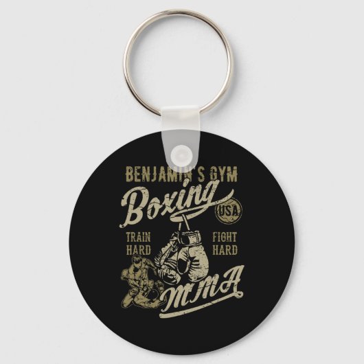 Porte-clés Conception rétro de gym de Benjamin pour le nom (Recto)
