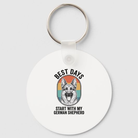 Porte-clés Conception Rétro de l'Amant de Chien de Berger All (Recto)