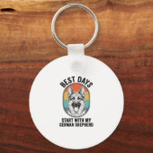 Porte-clés Conception Rétro de l'Amant de Chien de Berger All (Recto)
