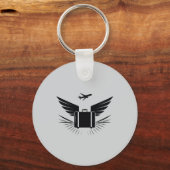 Porte-clés Conception silhouette noire d'une valise de voyage (Recto)
