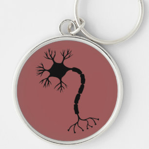 Porte-clés Conception simple de neurone noir