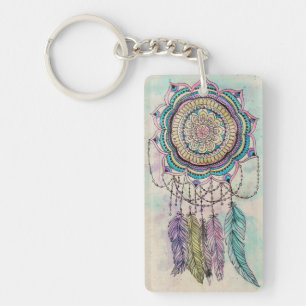 Porte-clés conception tribale de mandala de dreamcatcher de