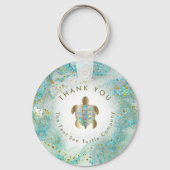 Porte-clés Conception turquoise des tortues de mer (Recto)