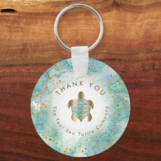 Porte-clés Conception turquoise des tortues de mer (Recto)