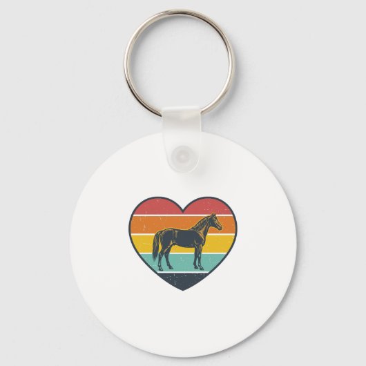Porte-clés Conception vectorielle de cheval de cœur de couche (Recto)