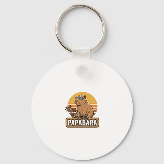 Porte-clés Conception vectorielle de papa capybara rétro PAPA (Recto)
