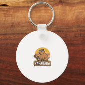 Porte-clés Conception vectorielle de papa capybara rétro PAPA (Recto)