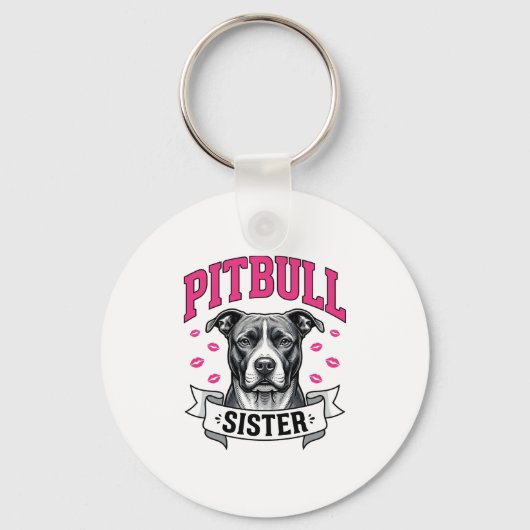 Porte-clés Conception vectorielle de sœur Pitbull amateur de  (Recto)