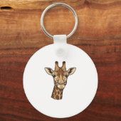Porte-clés Conception vectorielle de tête de girafe gravée vi (Recto)