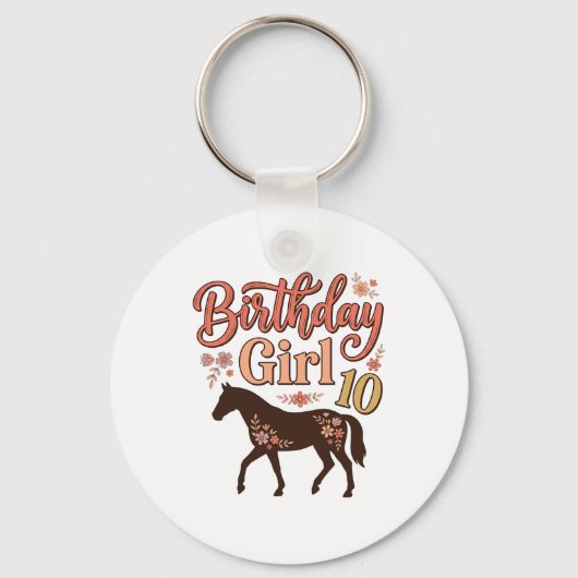 Porte-clés Conception vectorielle florale de cheval 10 pour f (Recto)