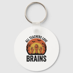 Porte-clés Conception vectorielle vintage de cerveaux de prof