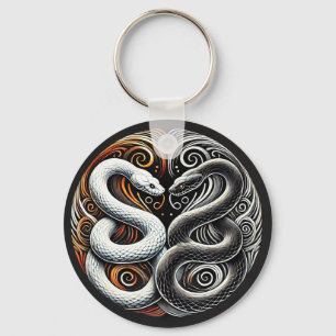 Porte-clés Conception Yin Yang avec deux serpents