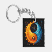 Porte-clés Conception Yin Yang représentant le soleil et la l (Devant gauche)