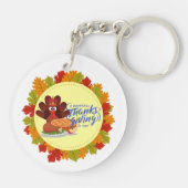 Porte-clés Conceptions de la fête de Thanksgiving (Dos)
