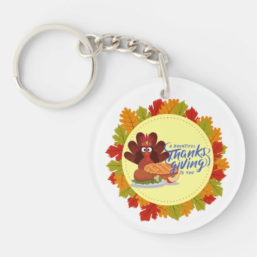 Porte-clés Conceptions de la fête de Thanksgiving (Devant)