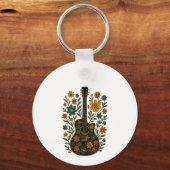 Porte-clés Conceptions Guitare & Fleurs (Recto)