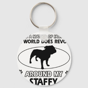 Porte-clés Conceptions staffy drôles