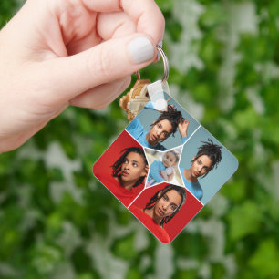 Porte-clés Concevez Votre Propre Collage de 5 Photos
