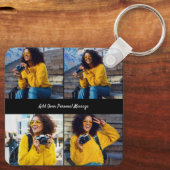 Porte-clés Concevez votre propre collection de 4 photos (Verso)