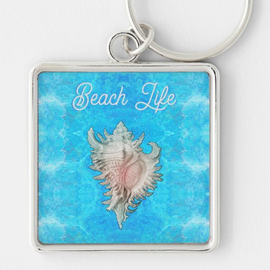 Porte-clés Conch Shell "Beach Life" (Devant)