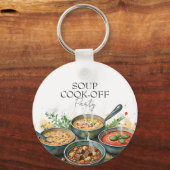 Porte-clés Concours de soupe rustique Potluck Party Aquarelle (Recto)