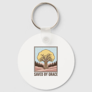 Porte-clés Conçu par Saved by Grace Christian Tree Vintage Sh