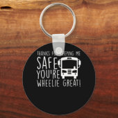 Porte-clés Conducteur d'autobus scolaire Garder la Roue en sé (Recto)