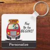 Porte-clés Conducteur d'étudiant en caricature (Verso)