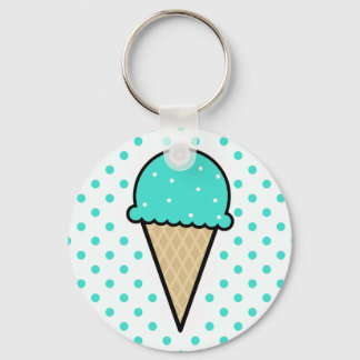 Porte-clés Cône de glace vert turquoise