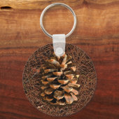 Porte-clés Cône De Pin Sur Aiguilles Tombées (Recto)