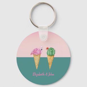 Porte-clés Cônes de glace colorés et sympas - Personnalisés