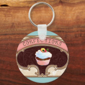 Porte-clés Confections Cupcake Style Vintage (Recto)