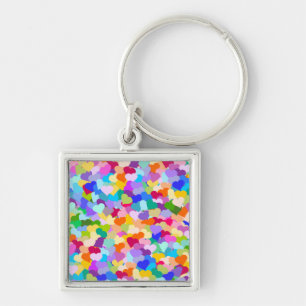 Porte-clés Confettis de coeur d'arc-en-ciel