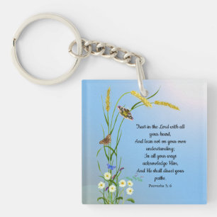 Porte-clés Confiance dans le Seigneur avec tout ton coeur Bib