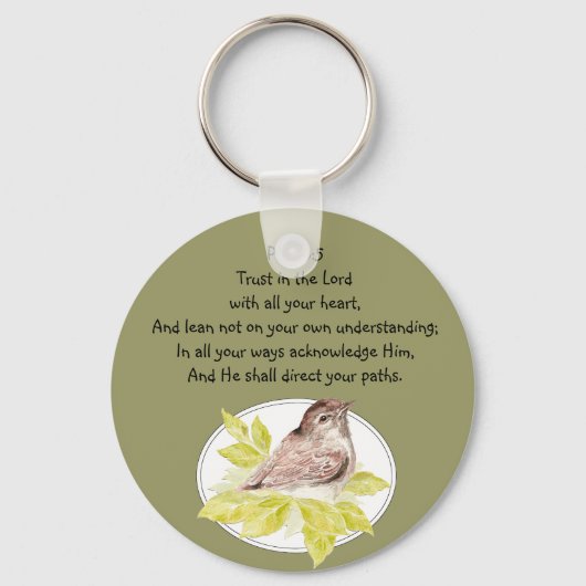 Porte-clés Confiance dans l'Écriture du Seigneur avec Aquarel (Recto)