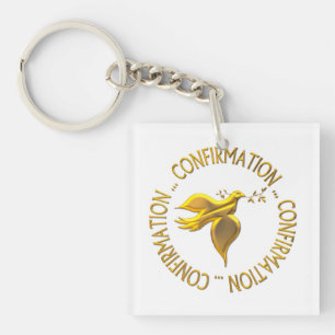 PORTE-CLÉS CONFIRMATION D'OR ET ESPRIT SAINT