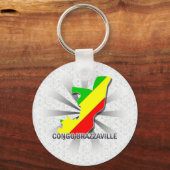 Porte-clés Congo Brazzaville Carte Drapeau 2.0 (Recto)